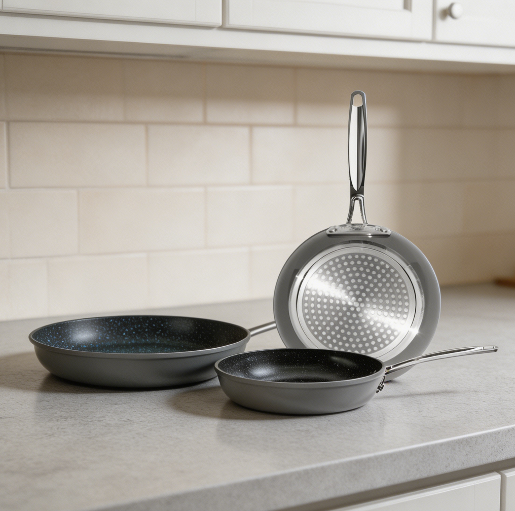 3-Piece Ceramic Non-Stick Fry Pan Set 8/10/12 Inch