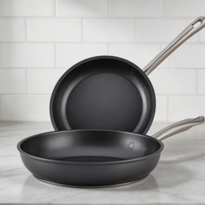 10+12" Hard Anodized Nonstick Fry Pan Set Moonstone Gray